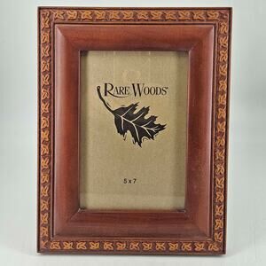 Rare Woods Wooden Rustic Oak Leaves Standing Easel Picture Frame